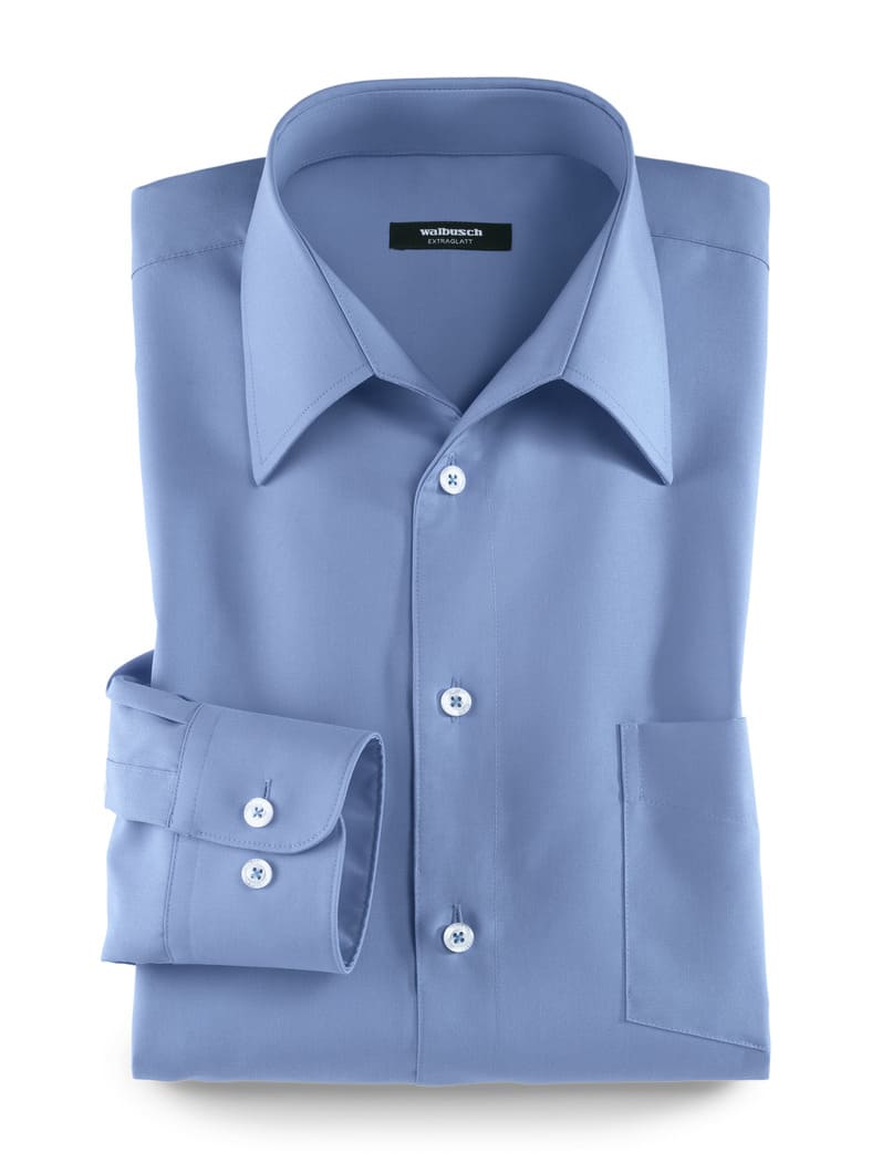 Extraglatt-Hemd Walbusch-Kragen Azur