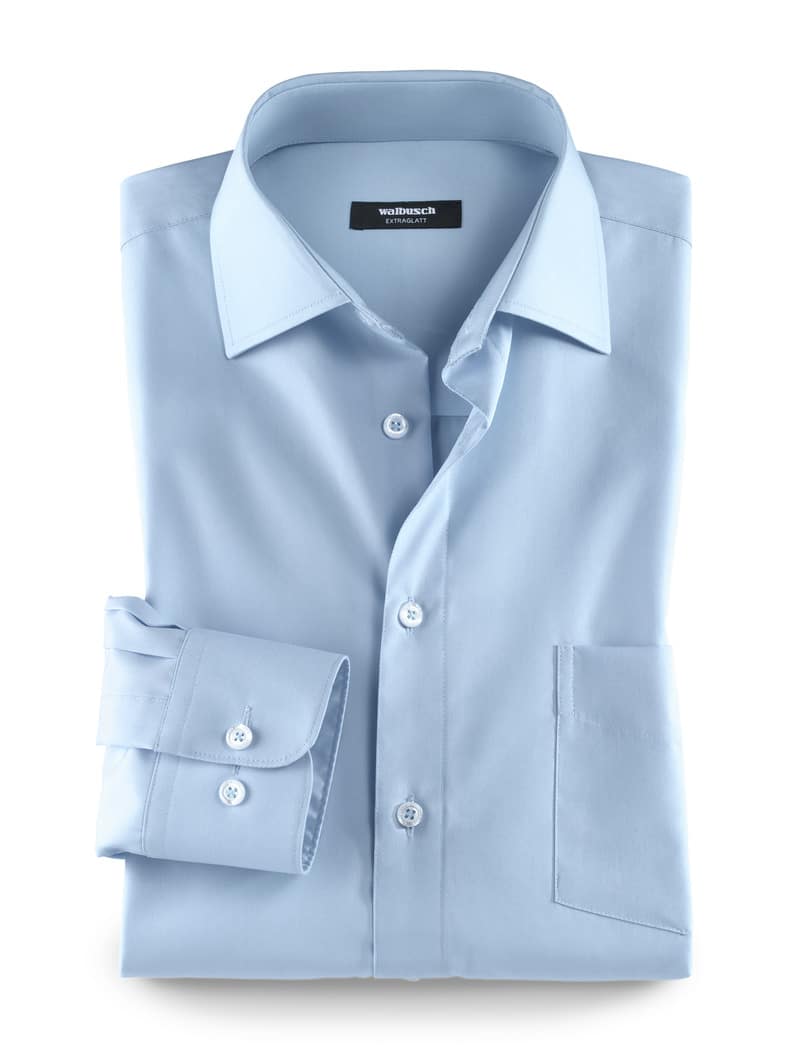 Extraglatt-Hemd Kent-Kragen Hellblau