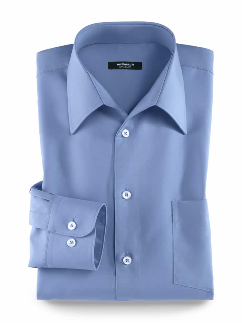 Extraglatt-Hemd Walbusch-Kragen Azur