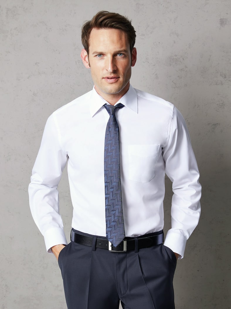 Extraglatt-Hemd Walbusch-Kragen Weiß