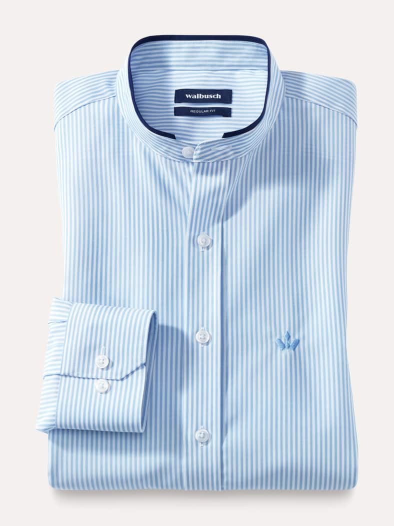 Extraglatt-Stehkragen-Hemd Römerstreifen