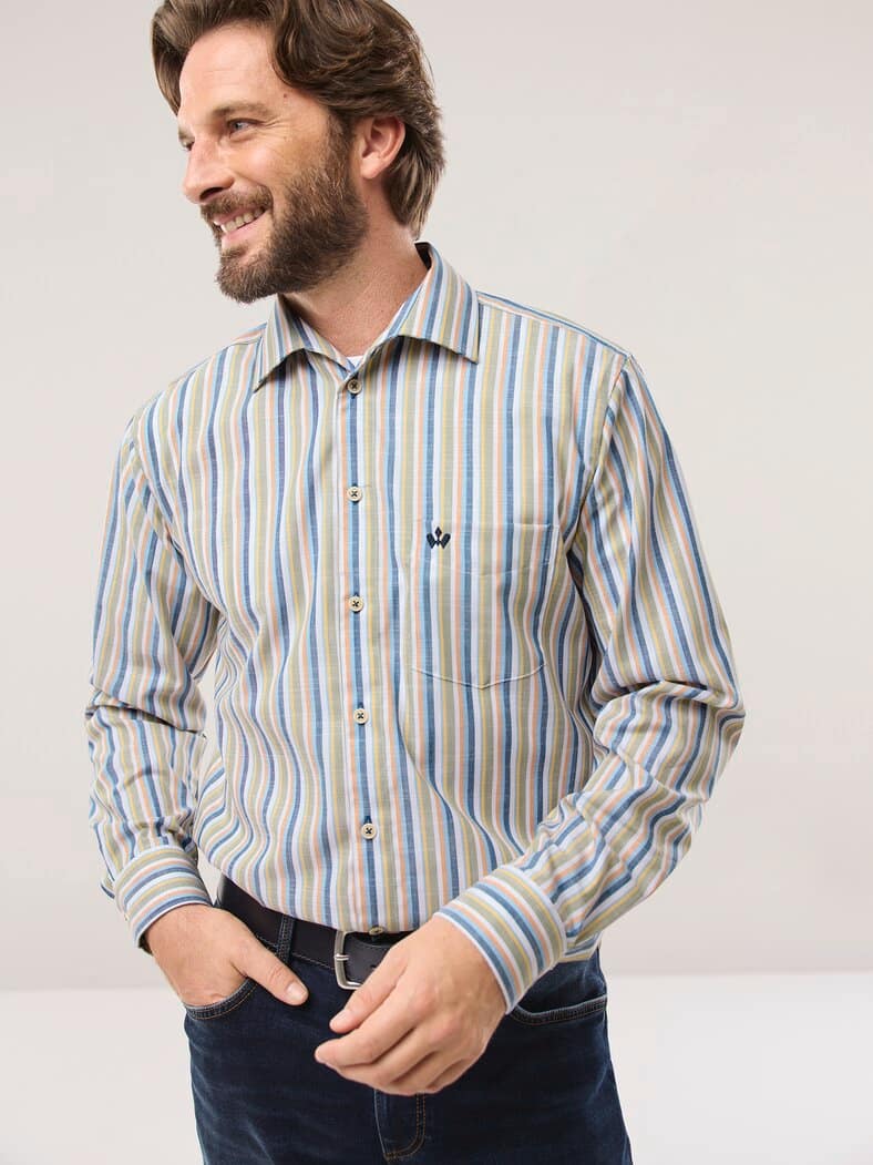 Extraglatt-Hemd Tropical Streifen