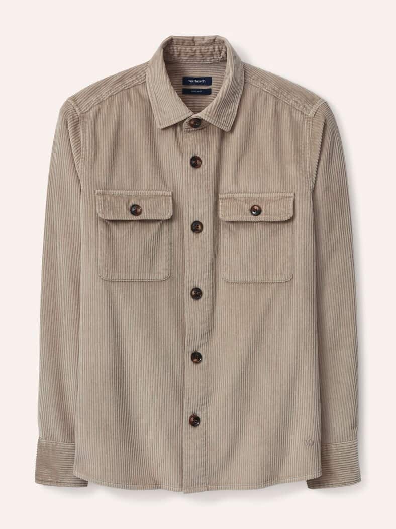 Overshirt aus Breitcord Wollweiß