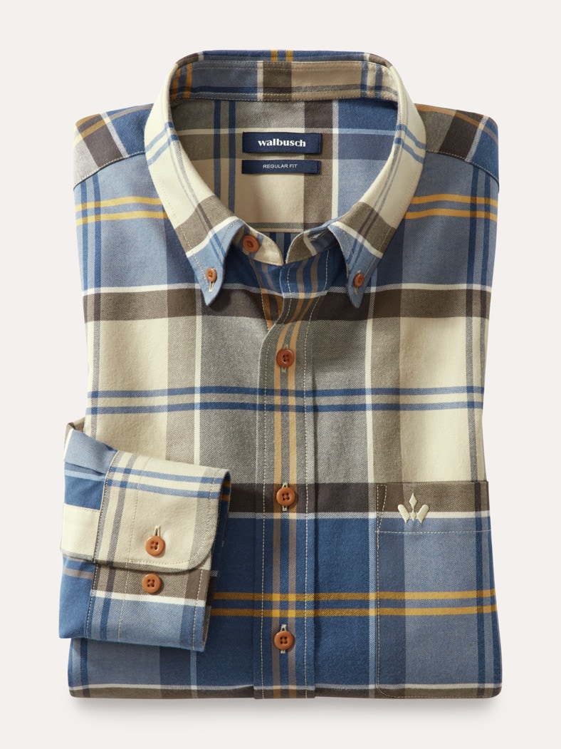 Diamanten Twill-Hemd Karo Natur