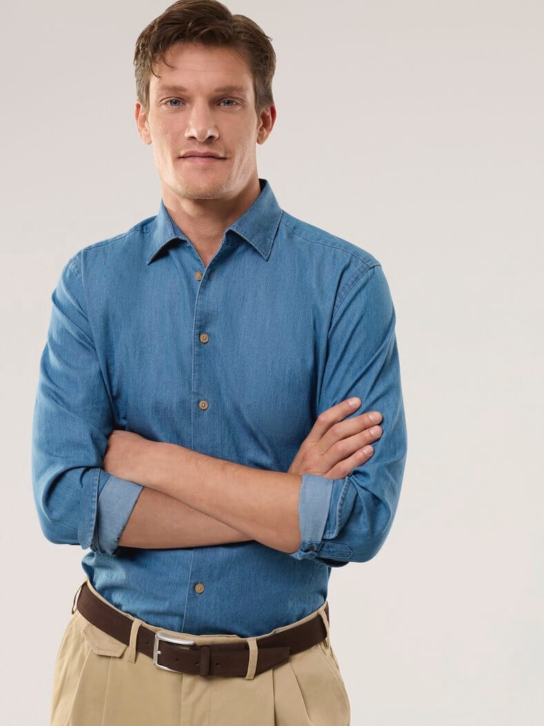 leichtes Jeans-Hemd Light Indigo