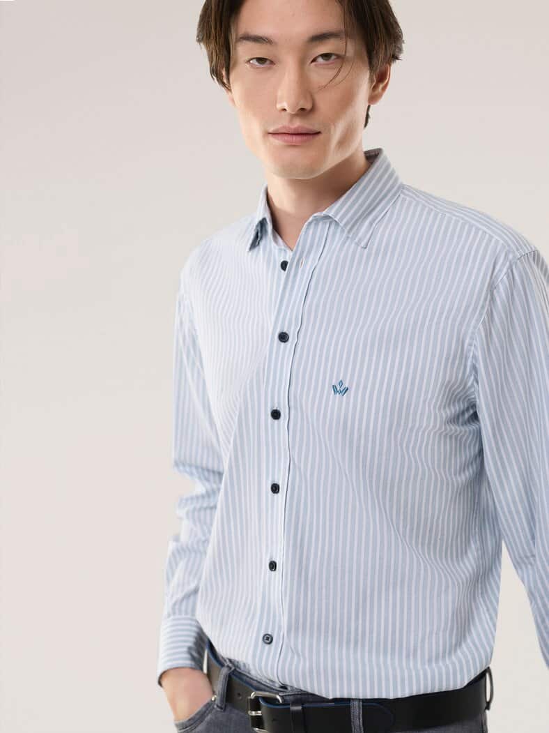 Royal-Oxford Hemd Streifen Bleu