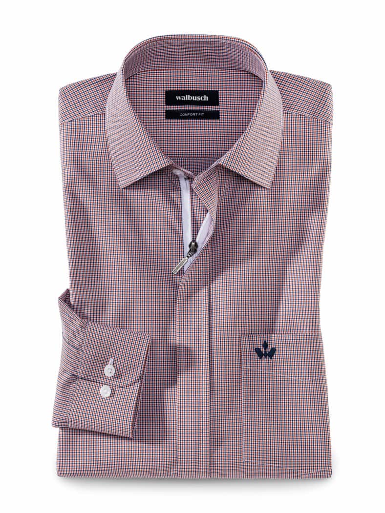 Extraglatt-Hemd Zip & Go Vichy Terra