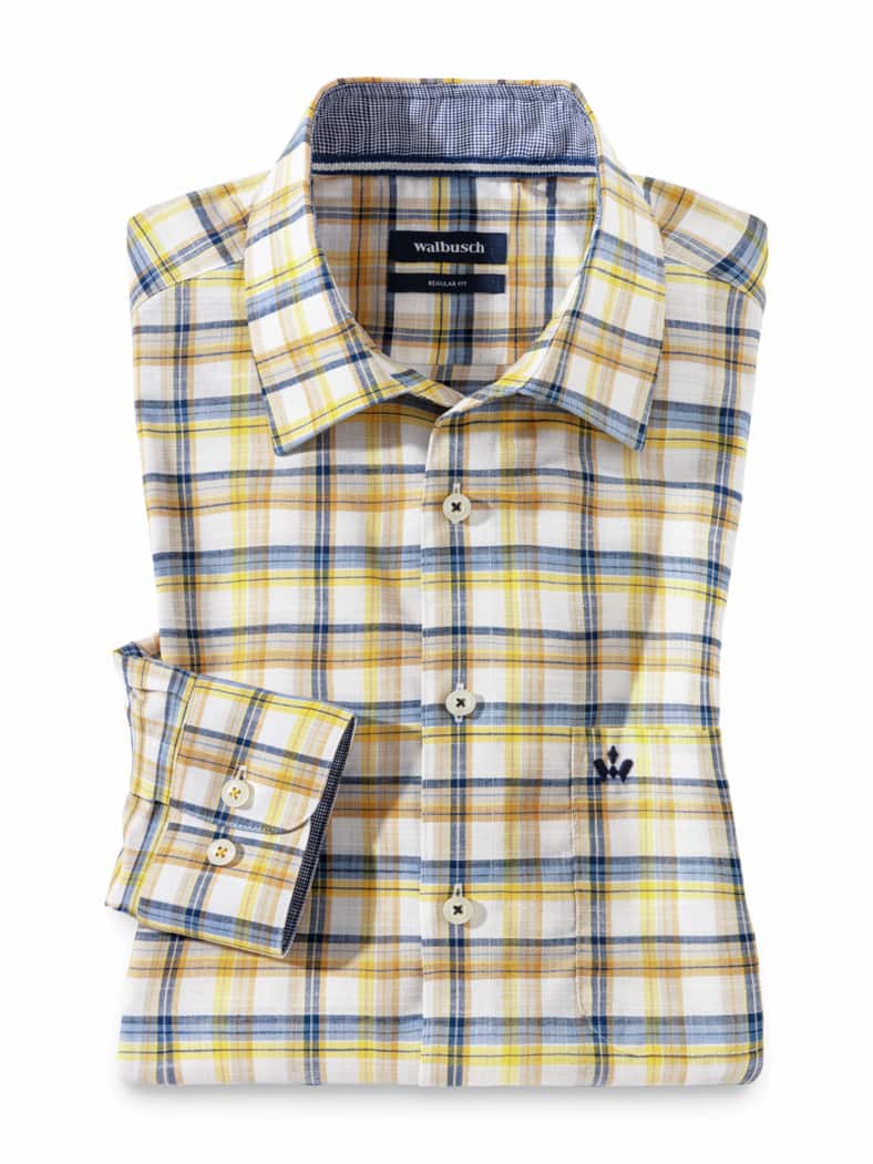 Easycare-Hemd Vier Jahreszeiten Karo Natur