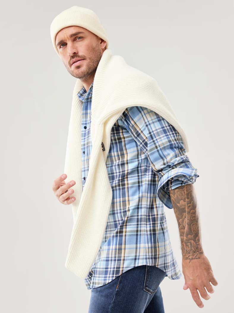 Premium-Flanell Hemd Karo Blau