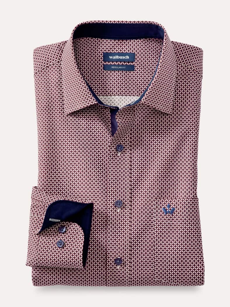 Aktiv-Hemd Druck Bordeaux