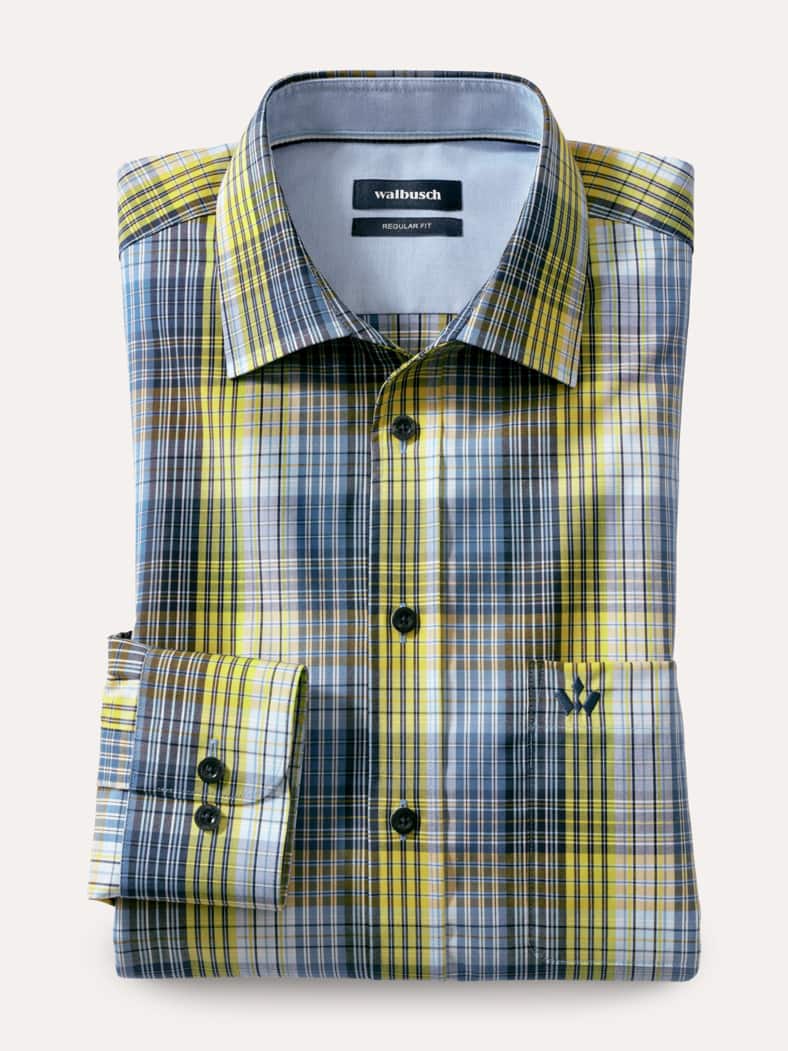Extraglatt-Hemd Karo Gelb