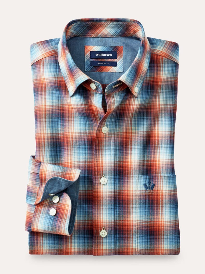 Cashmere-Mix-Hemd Karo Terra