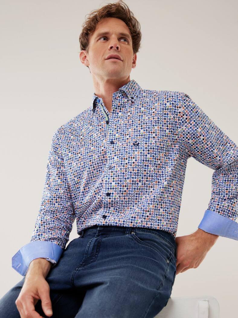 Extraglatt Hemd Frischekick Druck Orange