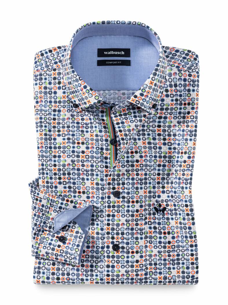 Extraglatt Hemd Frischekick Druck Orange