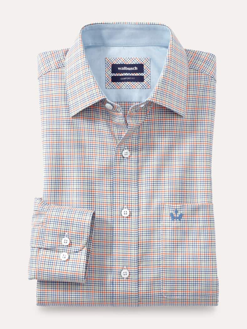 Extraglatt-Hemd Soft-Twill Vichy Multi