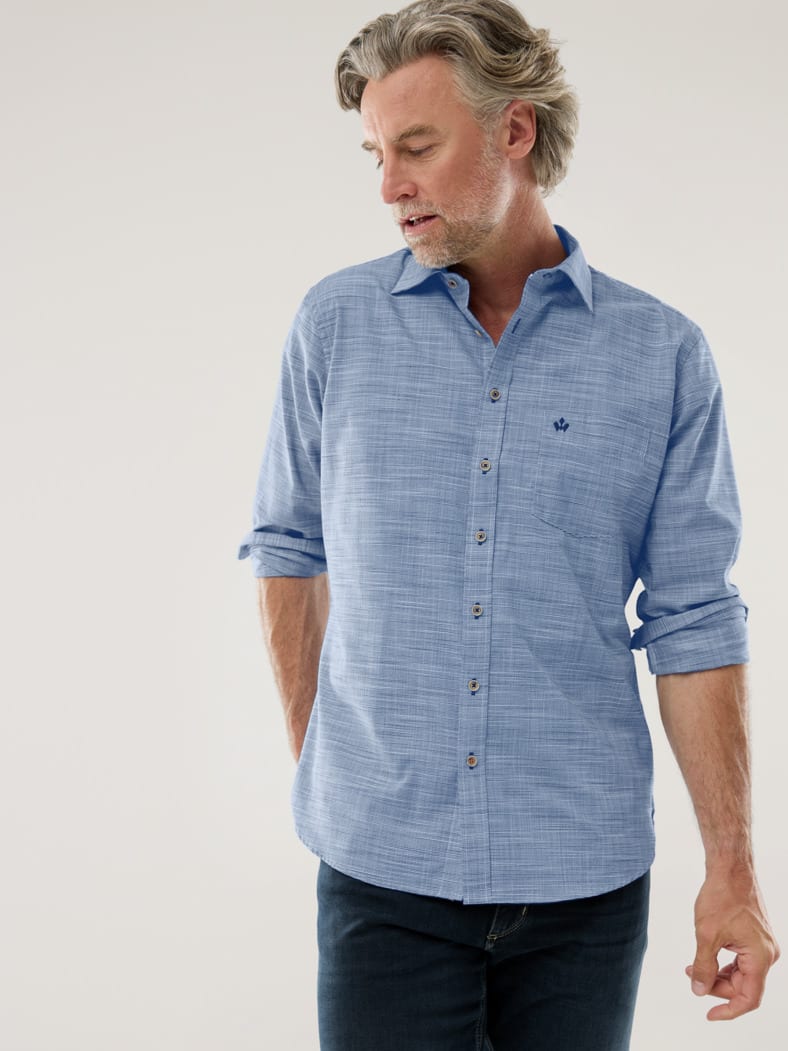 Soft-Tropical Hemd Uni Marine