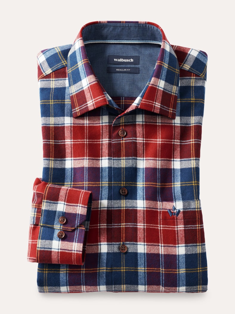 Sturmtief Flanell-Hemd Tartan Rot