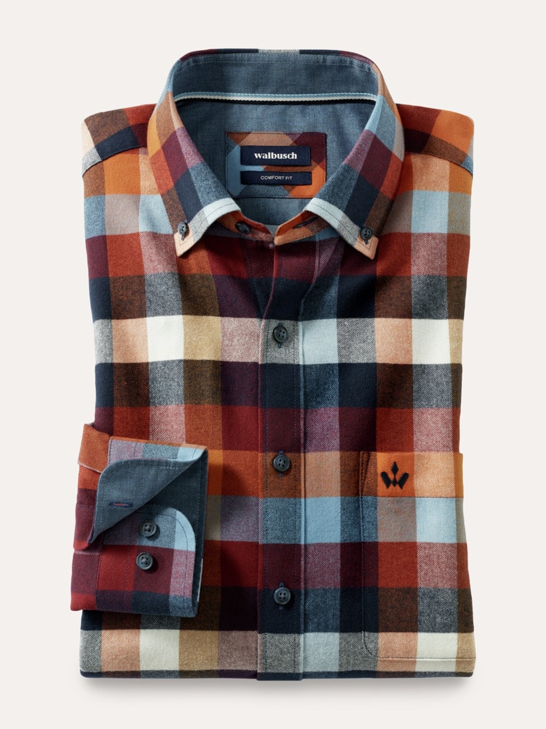 Sturmtief Flanell-Hemd Karo Bordeaux