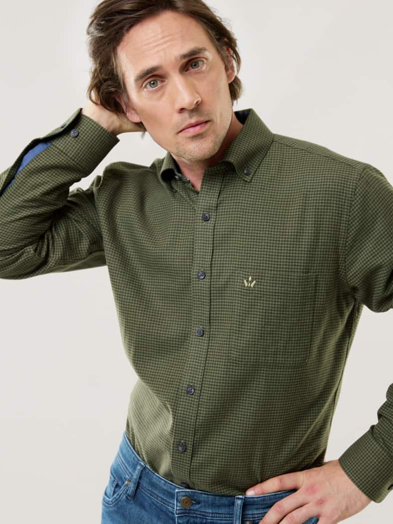 Sturmtief Flanell-Hemd Vichy Schilf