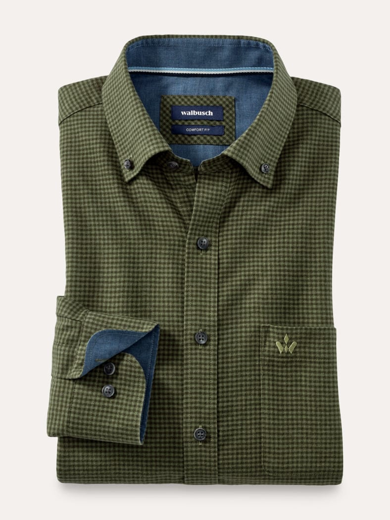 Sturmtief Flanell-Hemd Vichy Schilf
