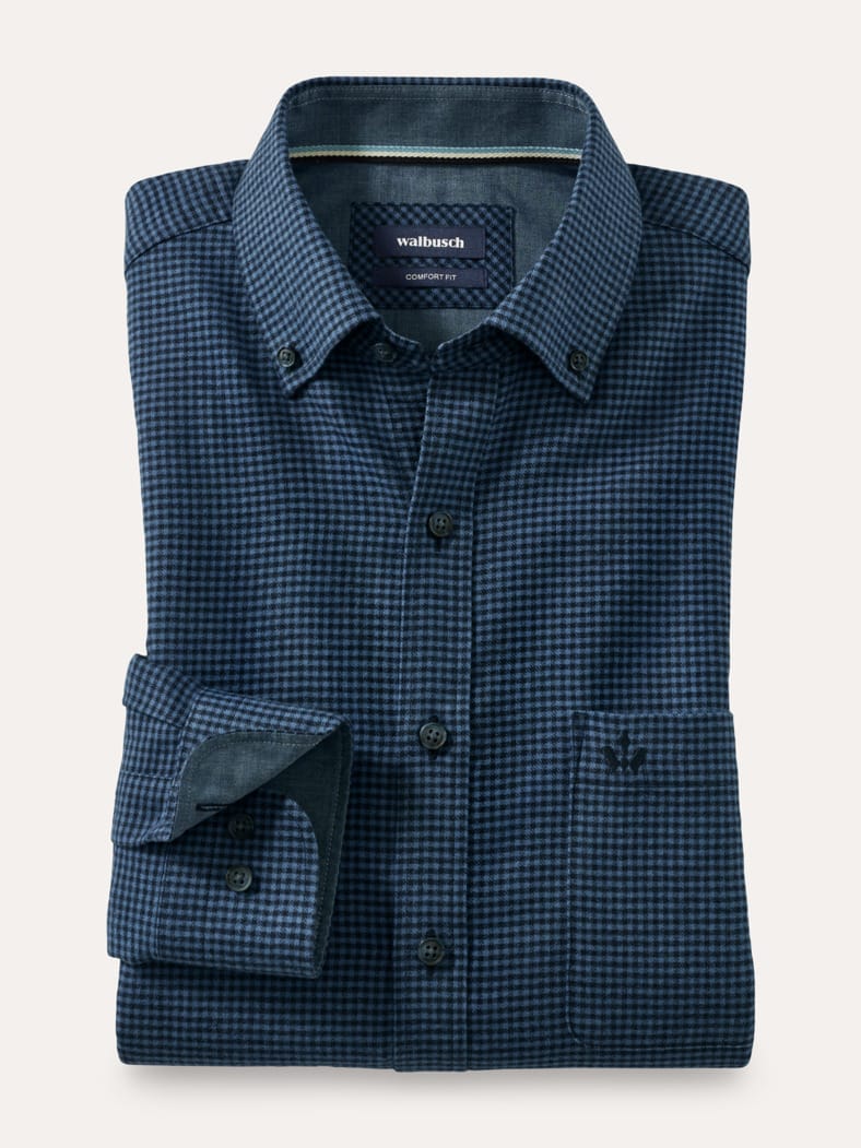 Sturmtief Flanell-Hemd Vichy Marine