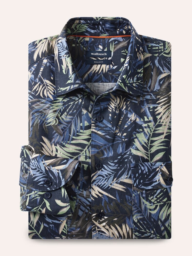 Leinen Künstler-Hemd Druck