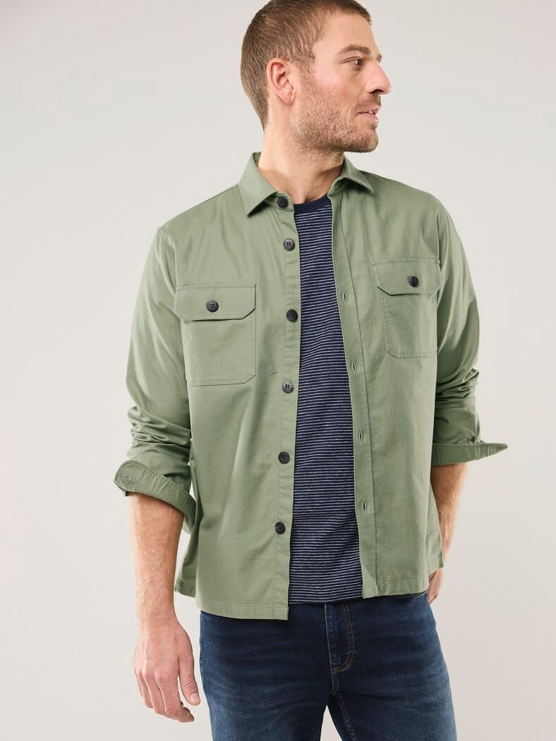 Hemdjacke aus Baumwoll-Mischung Schilf