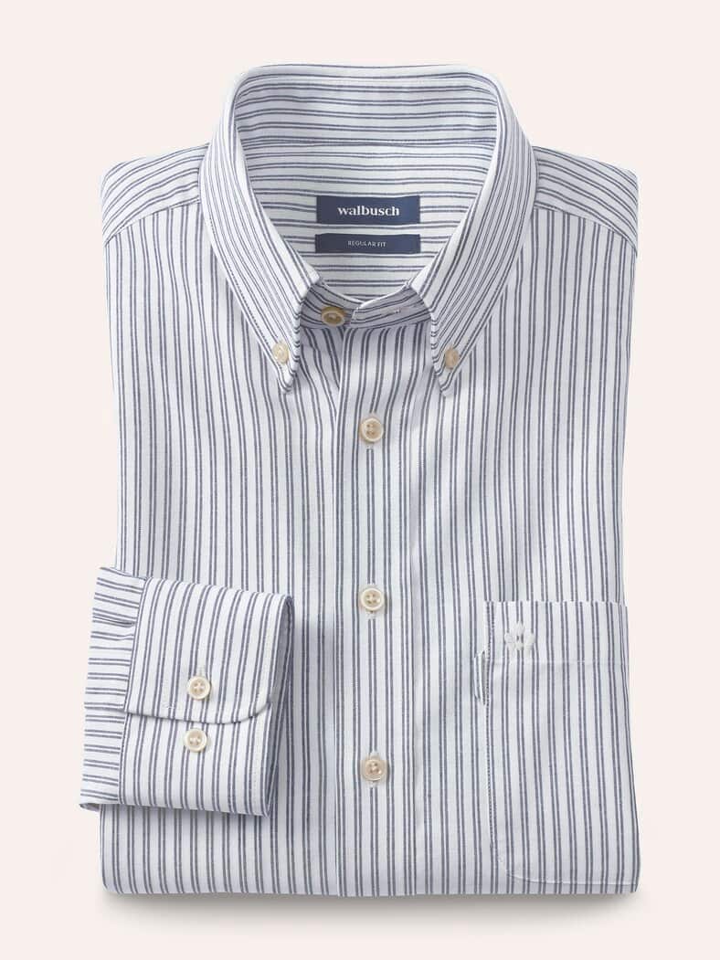 Chambray-Hemd Streifen Bleu