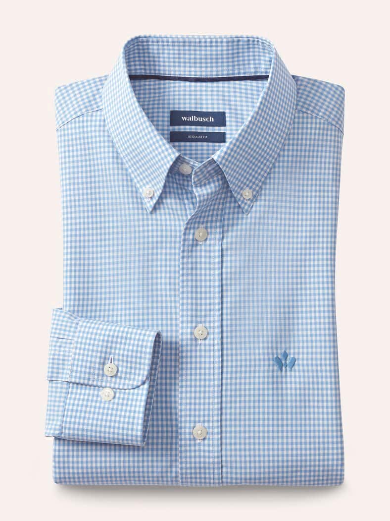 Soft-Cotton Hemd Minivichy Bleu