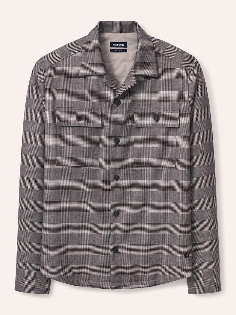 Gefüttertes Overshirt aus Flanell Karo Anthrazit