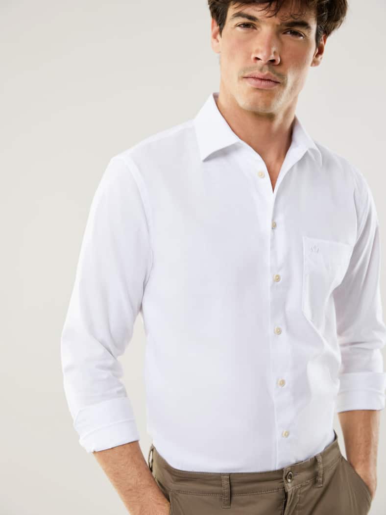 Extraglatt-Hemd Tropical Weiß