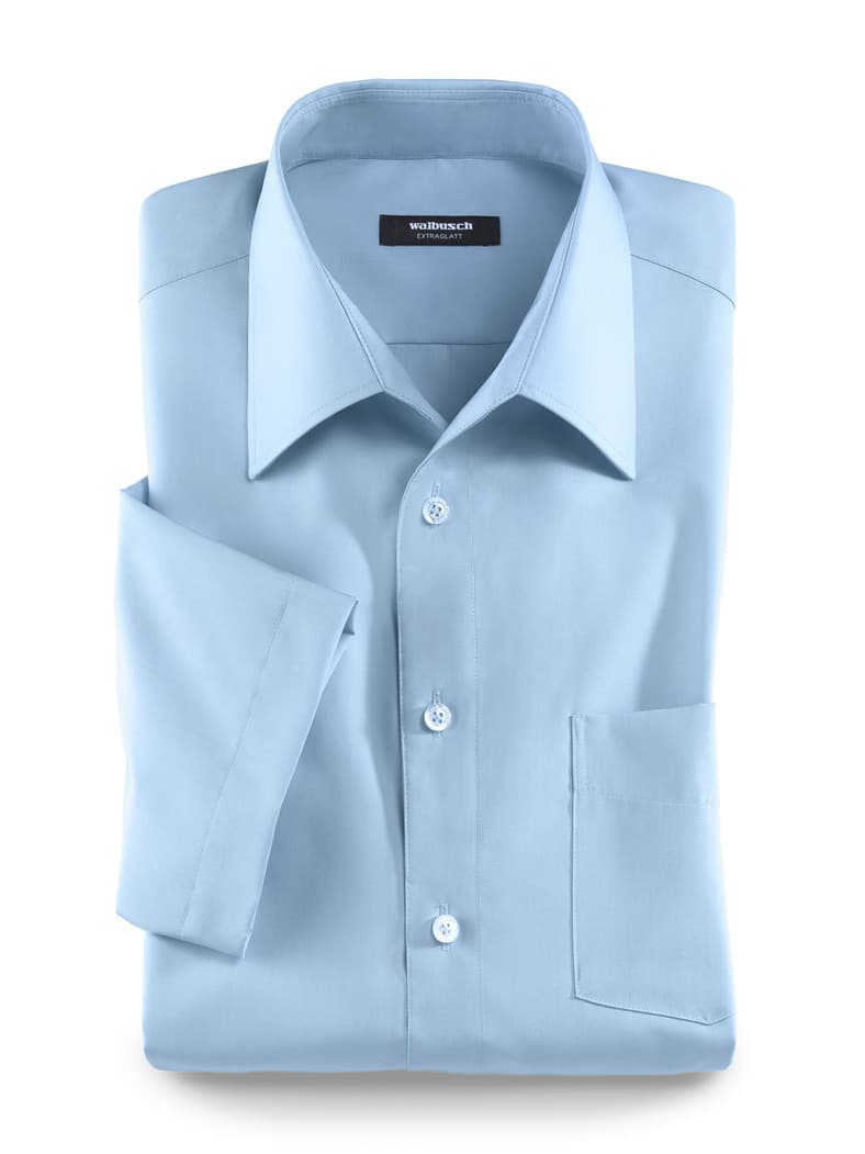 Extraglatt-Hemd Walbusch-Kragen Hellblau