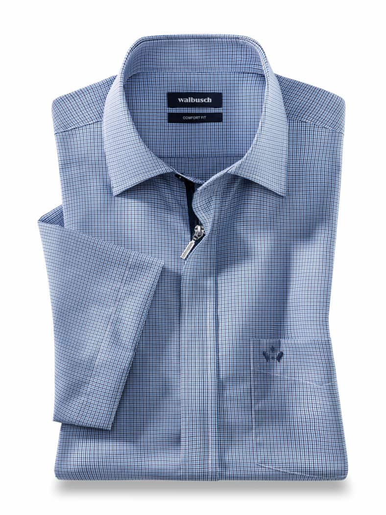 Extraglatt-Hemd Zip & Go Minikaro Blau