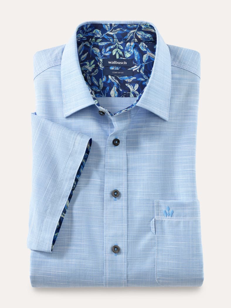 Tropical-Hemd soft & leicht Chambray Blau