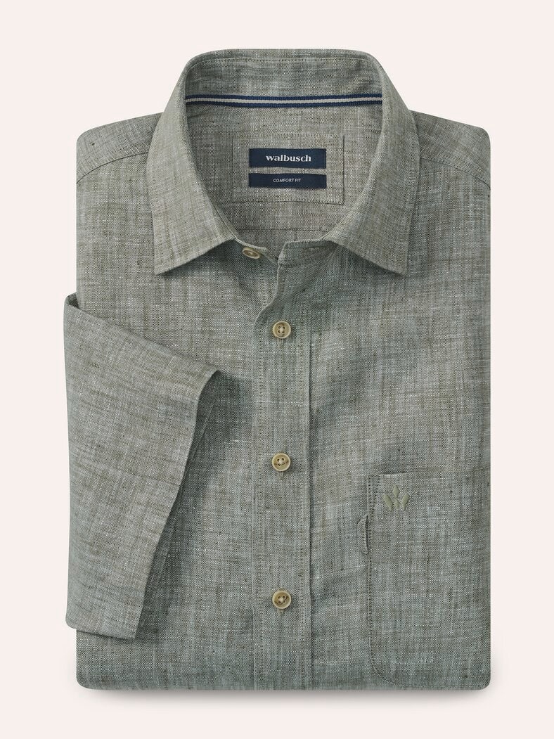 Pures Leinen Hemd Uni Schilf