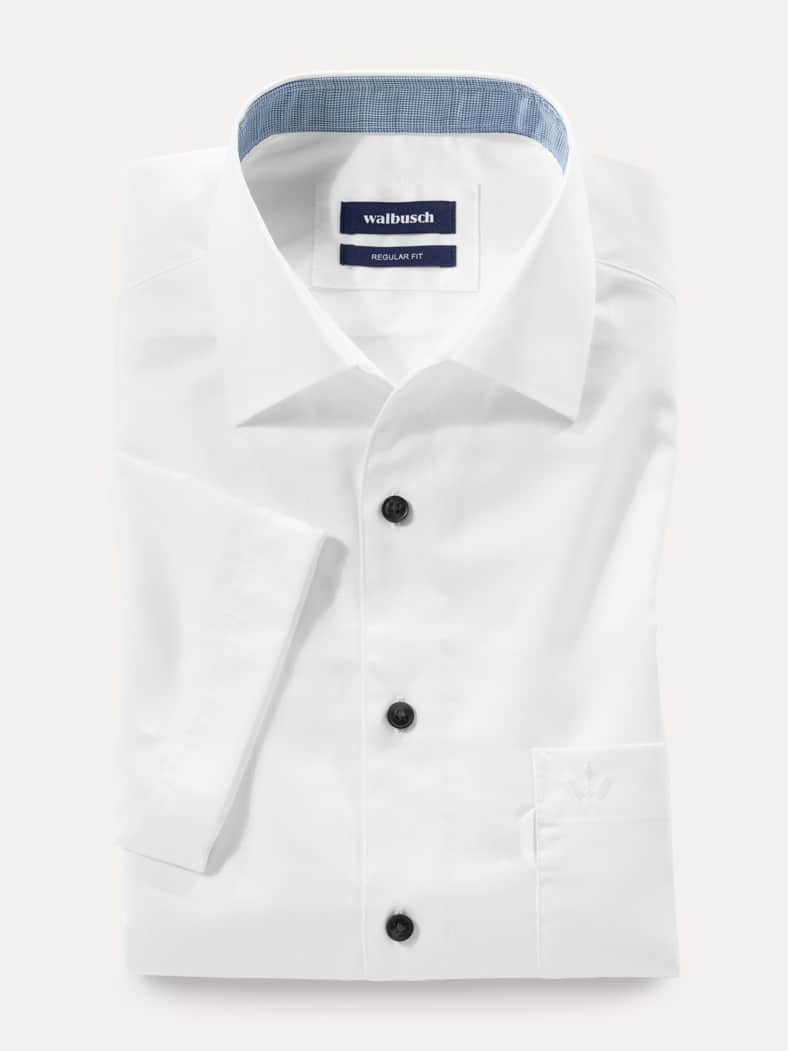 Tropical-Hemd Easycare Uni Weiß