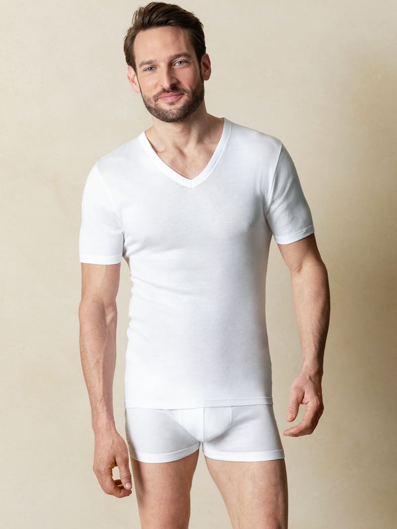 Masterclass-V-Shirt 2er-Pack Weiß