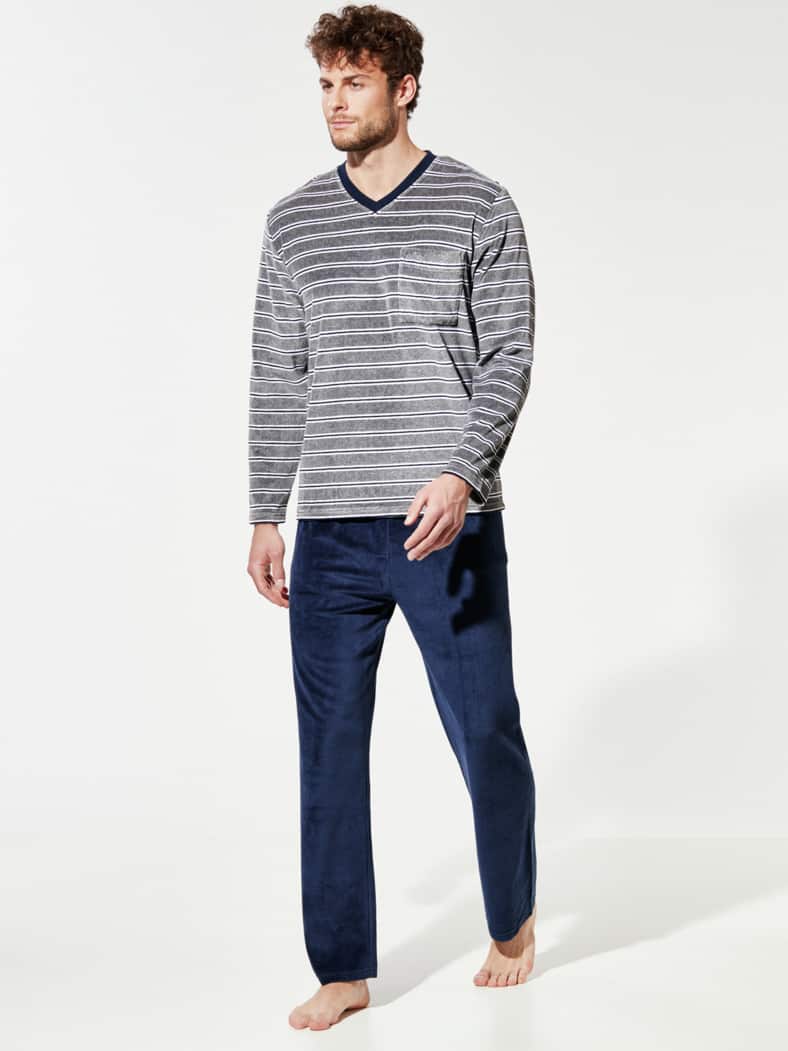 Nicki-Schlafanzug Softfeel Marine