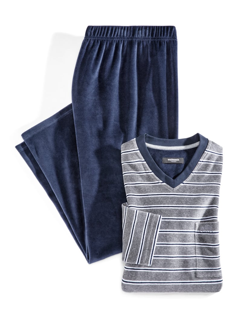 Nicki-Schlafanzug Softfeel Marine