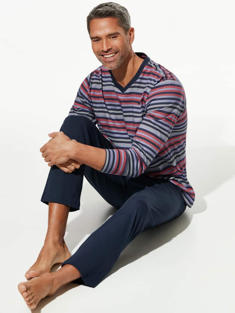 V-Pyjama Maritim Streifen