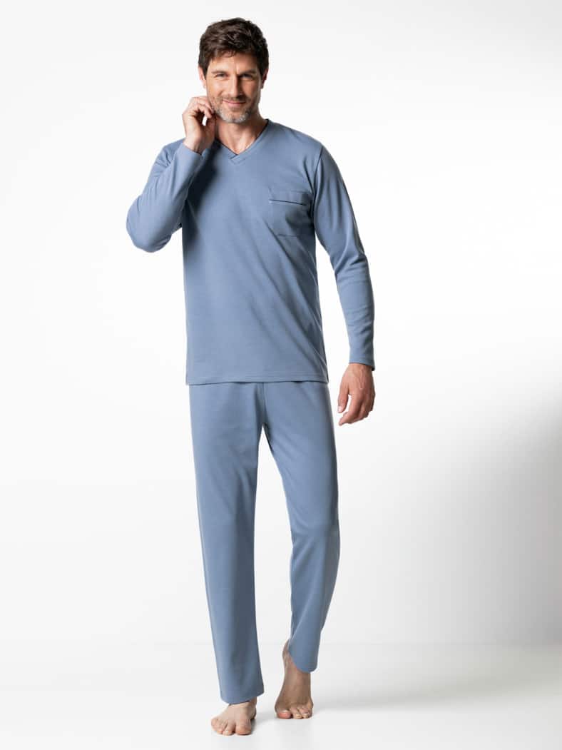 Wohlfühl Schlafanzug Easycare Jeansblau