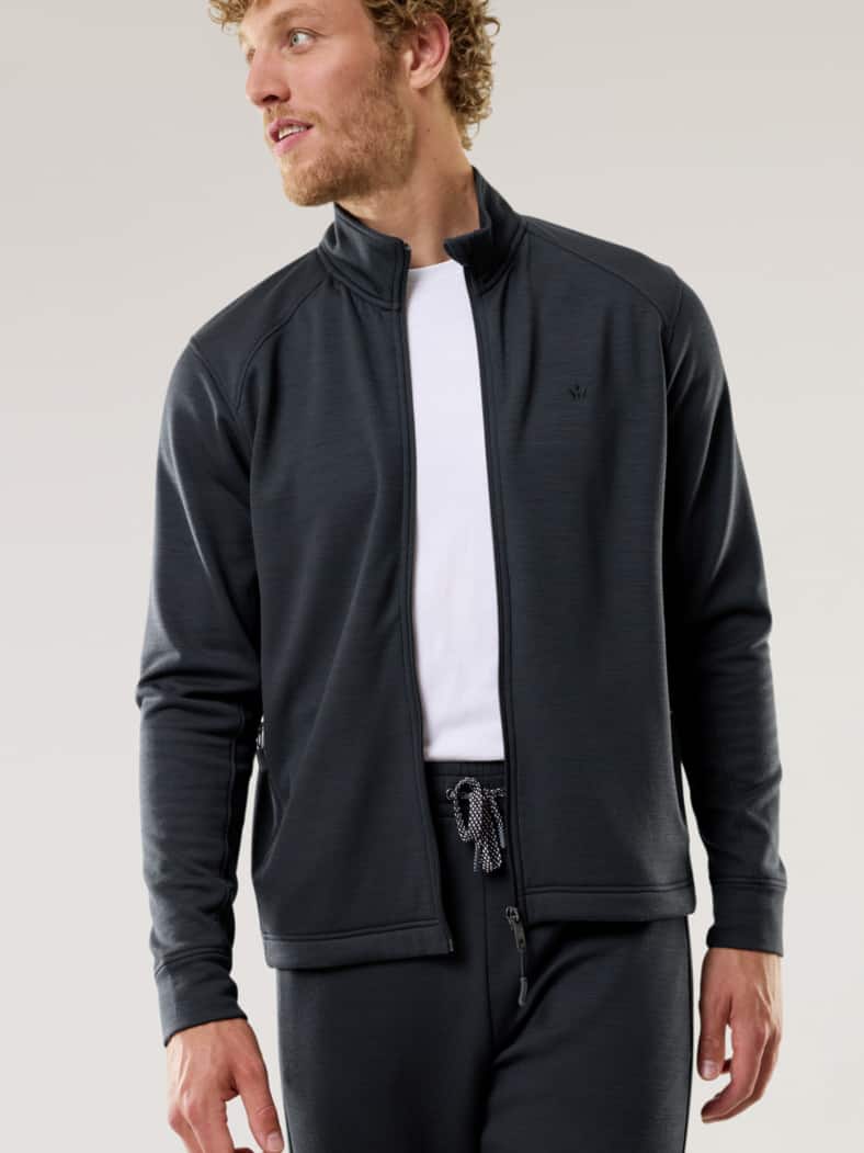 Jersey Jacke Climate Wool Anthrazit