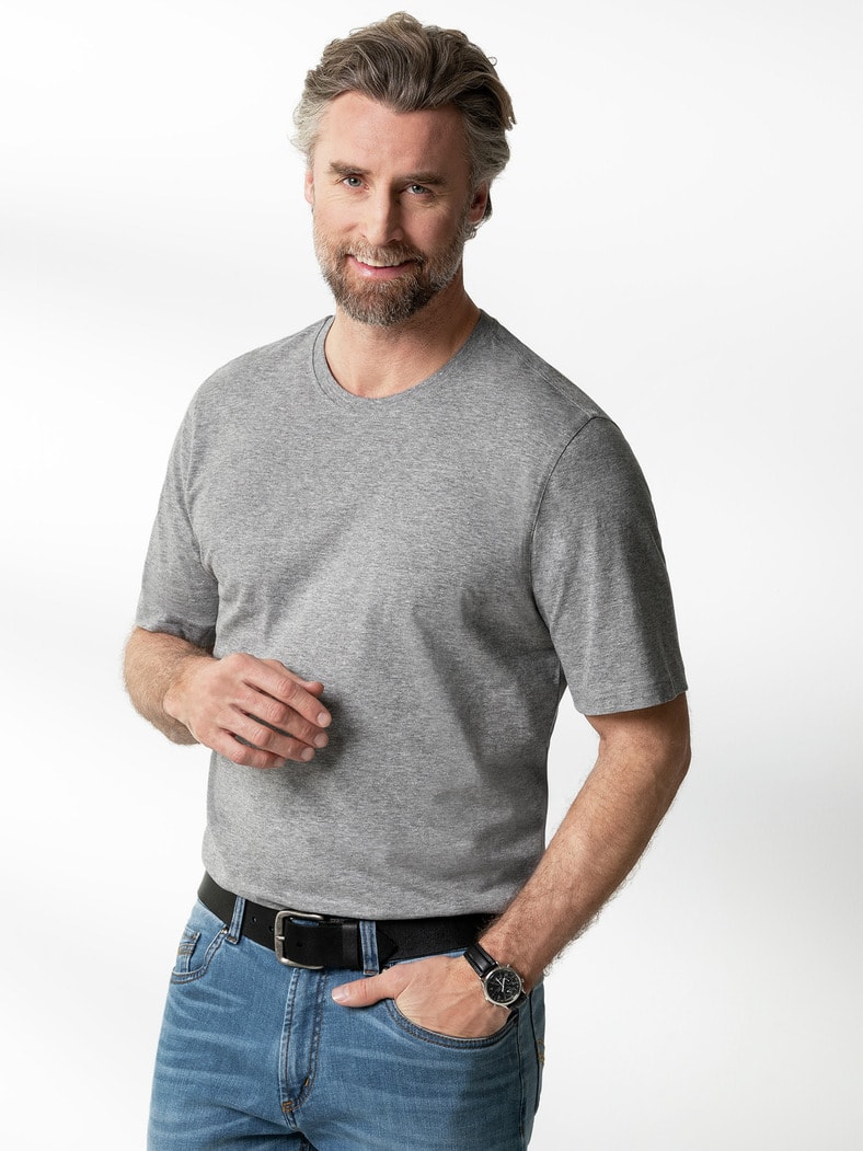 T-Shirt Rundhalsausschnitt Mittelgrau