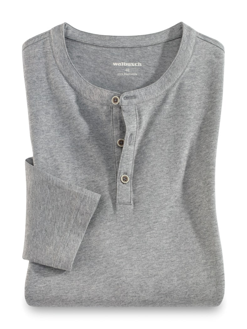 Henley-Shirt Grau meliert