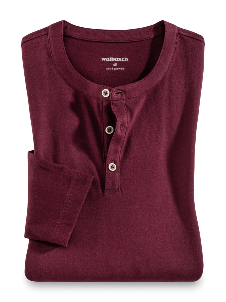 Henley-Shirt Burgund