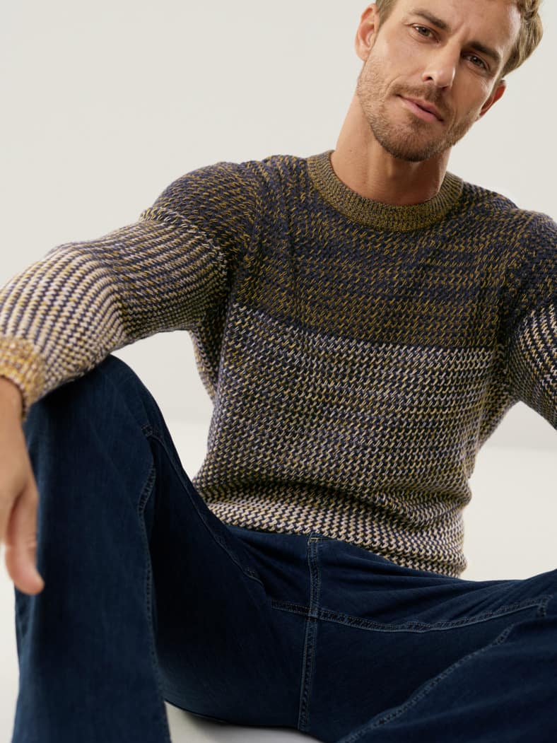 Effekt-Pullover Gelb