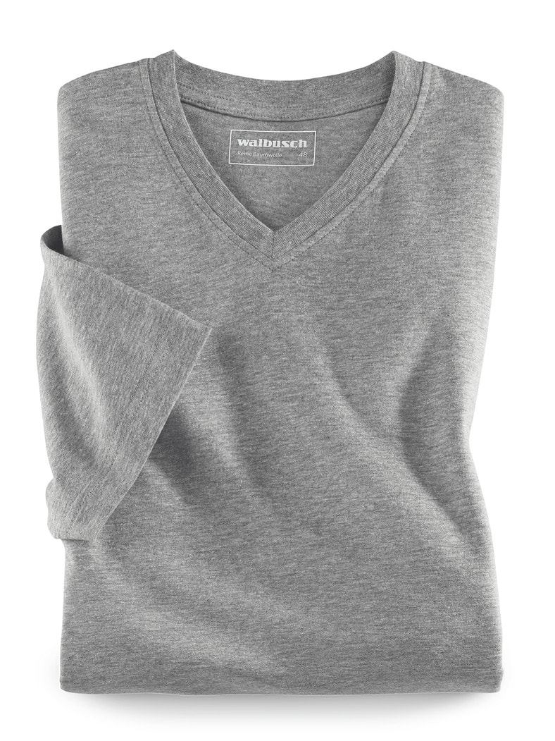 T-Shirt V-Ausschnitt Mittelgrau