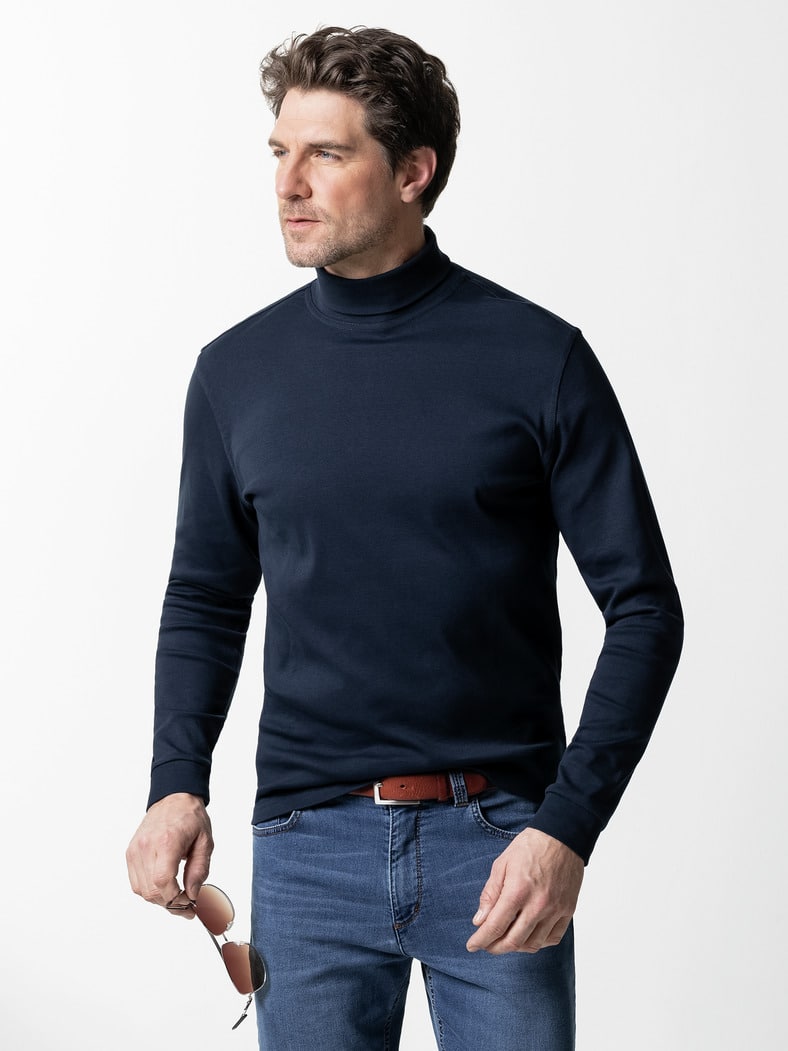 Rollkragen-Shirt Marine