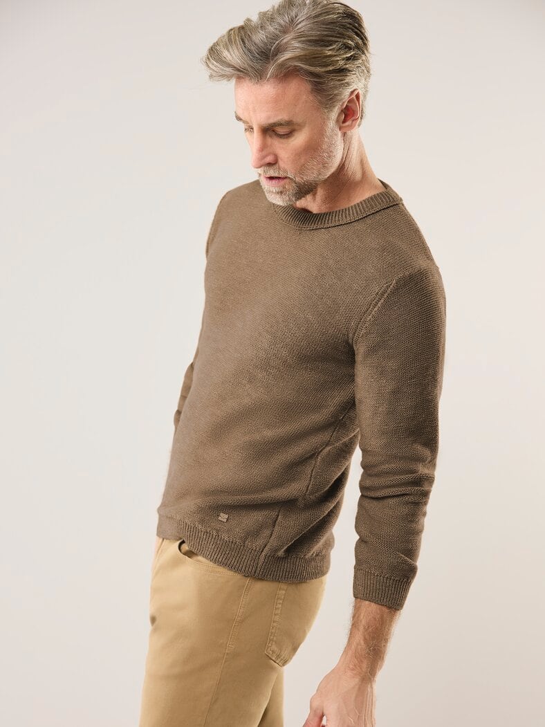 Premium Leinen-Pullover Latte