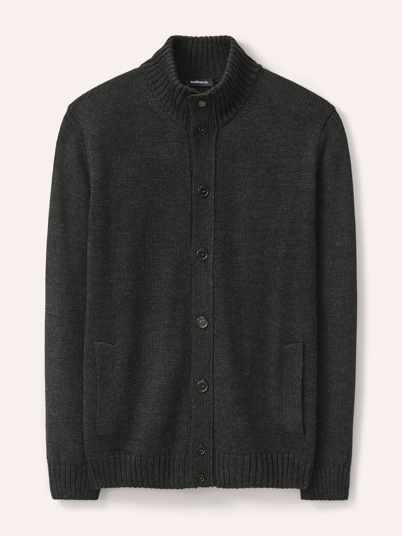 Strick-Blouson mit Merinowolle Grau